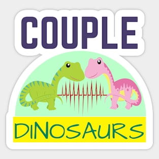 Dinosaurs couple cute Design Sticker